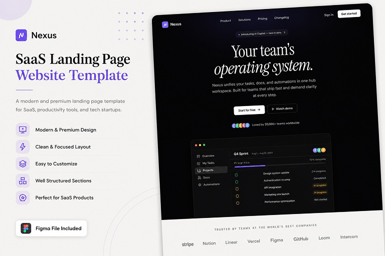 Nexus – Modern SaaS Landing Page